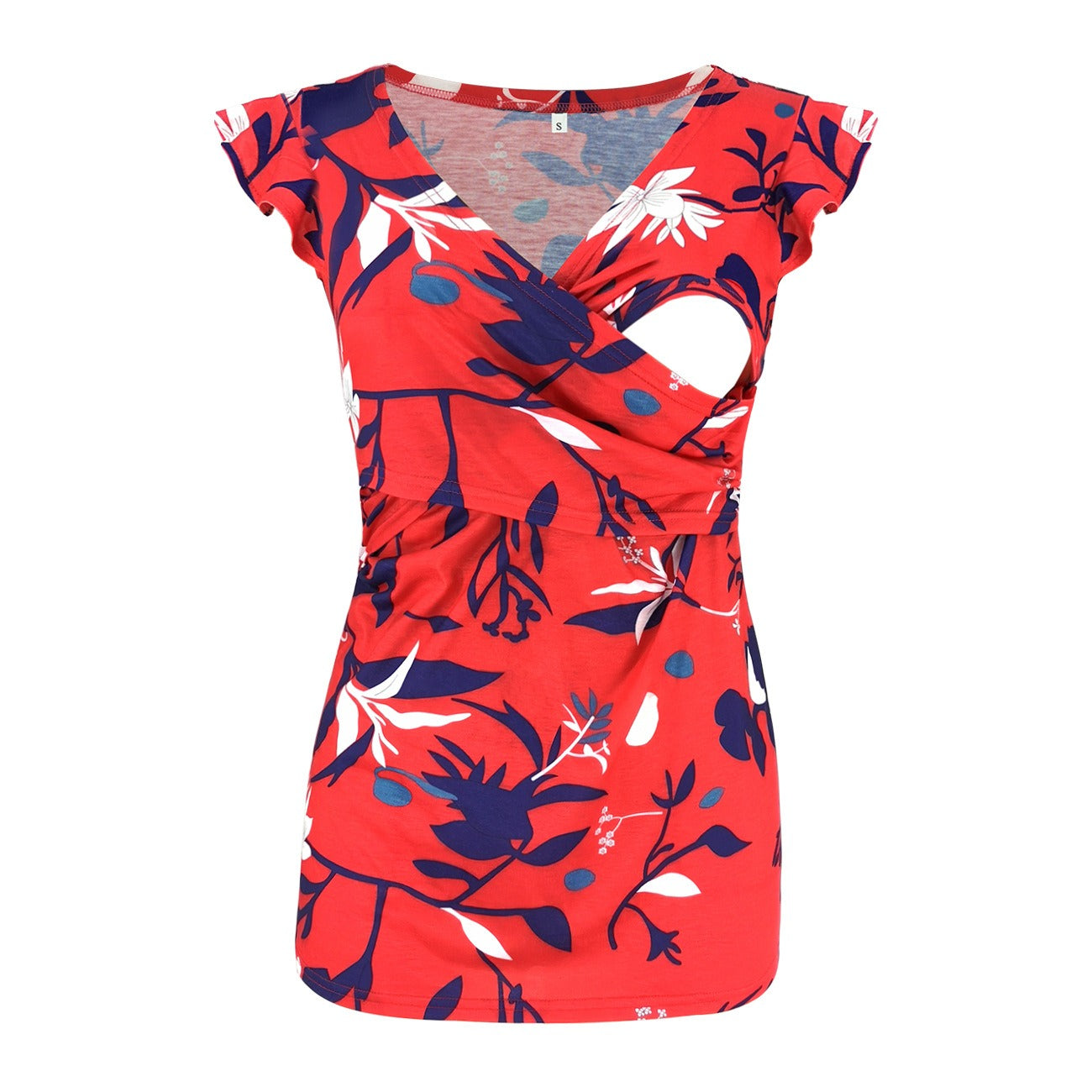 Pregnant women's fashionable printed deep V-neck
