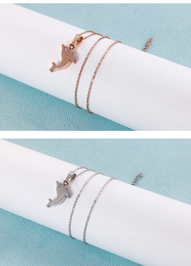 Titanium Steel 18K Gold Plated Animal Necklace