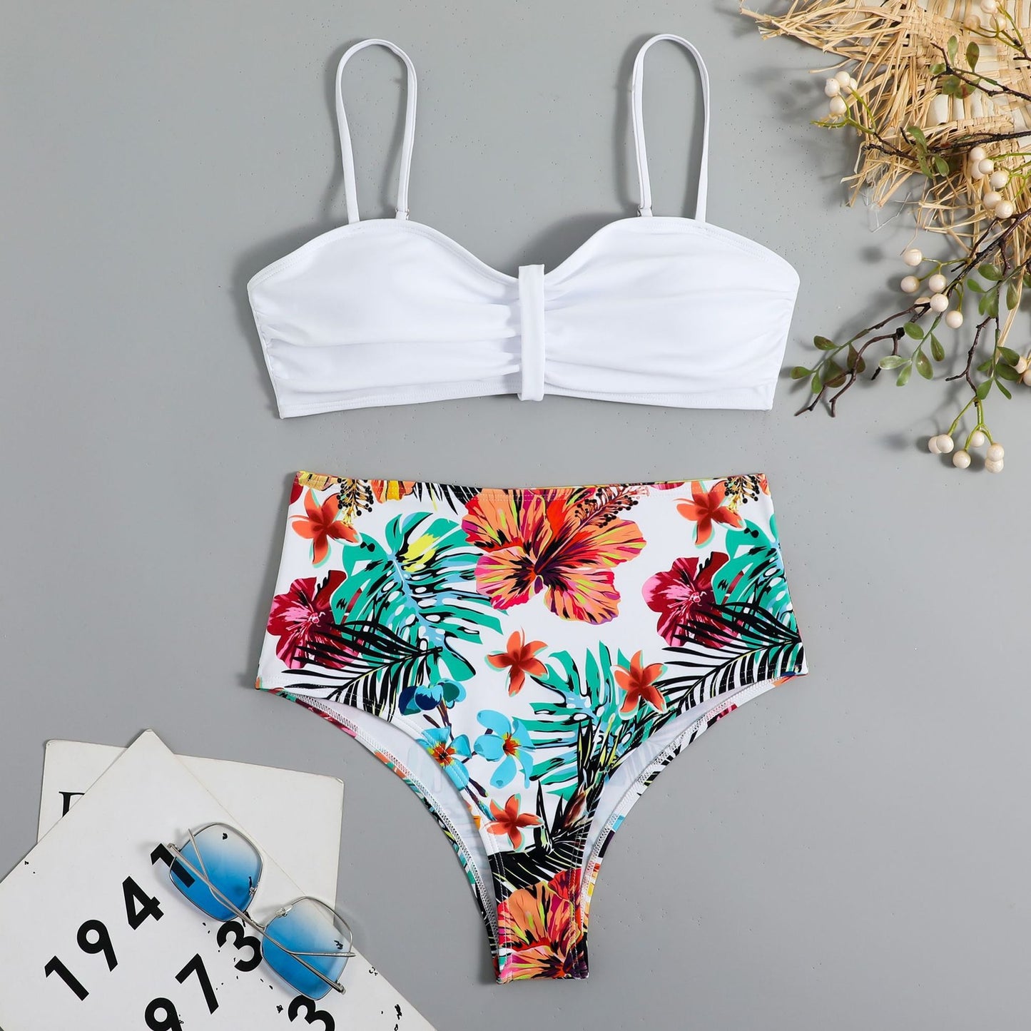 New European and American High Waist Split Bikini Sexy
