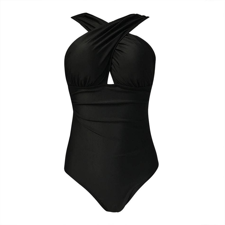 Black Red Sexy Cross Halter Women Swimwear