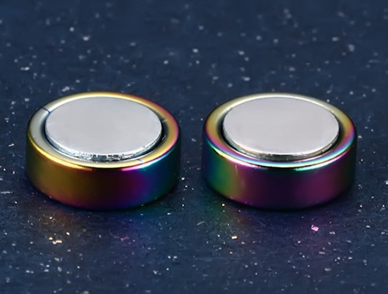 1 pair simple style round titanium steel plating men's ear clips