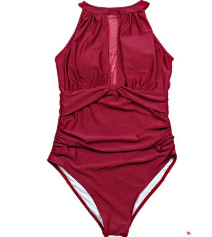 Women One Piece High Neck V-Neckline