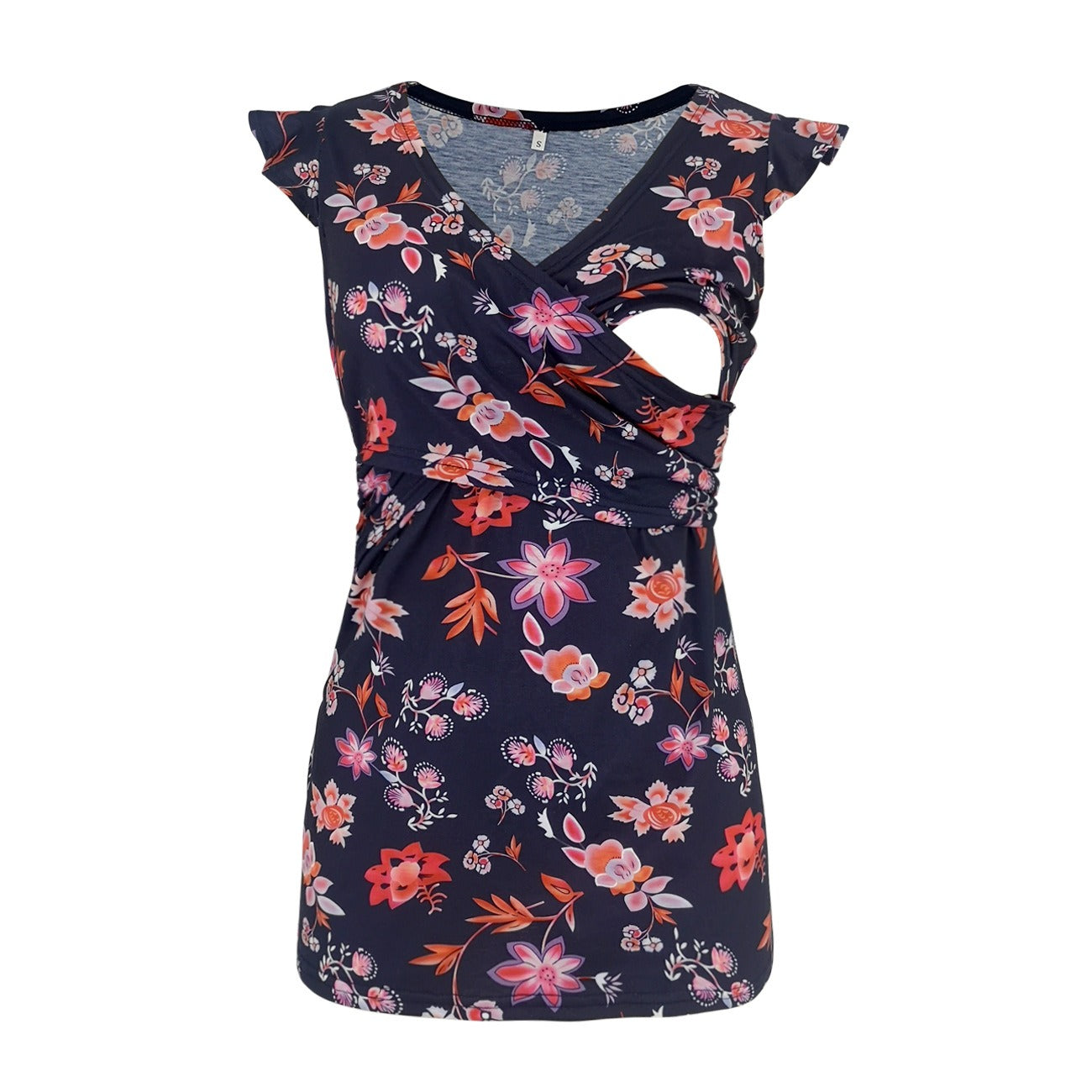 Pregnant women's fashionable printed deep V-neck