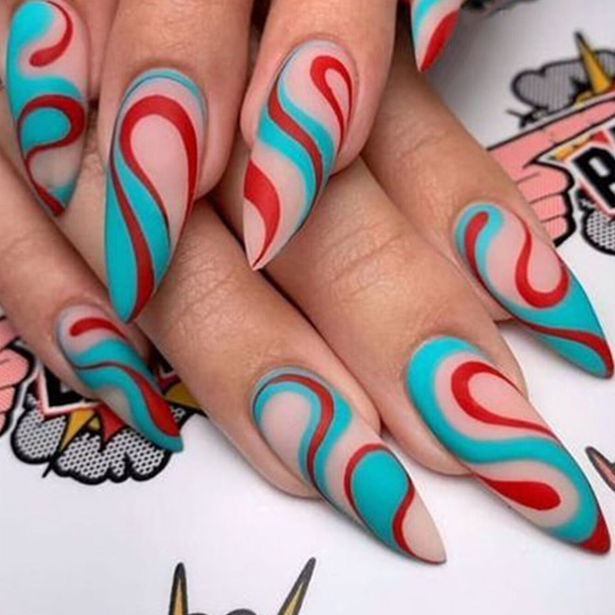 Nail Art Almond Press on