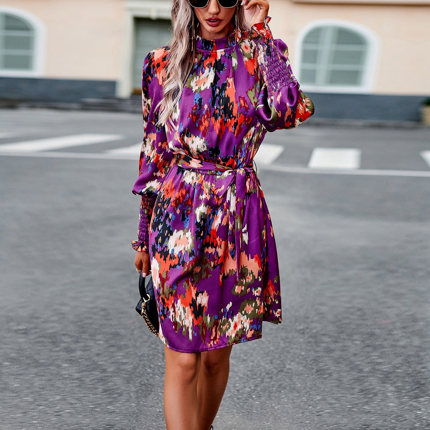 Printed Dress Autumn Elegant Long