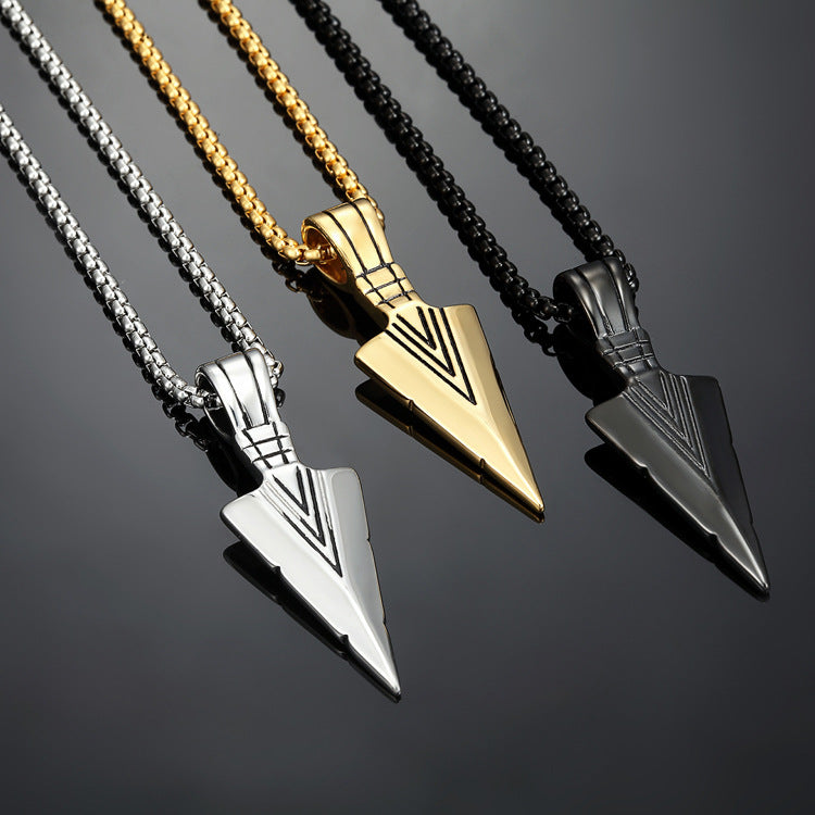 Titanium steel stoving varnish men's pendant necklace
