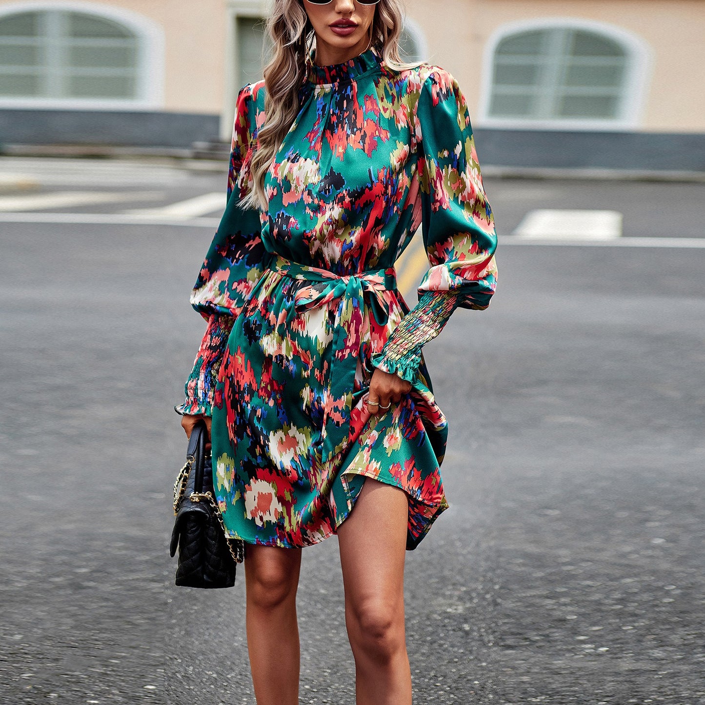 Printed Dress Autumn Elegant Long