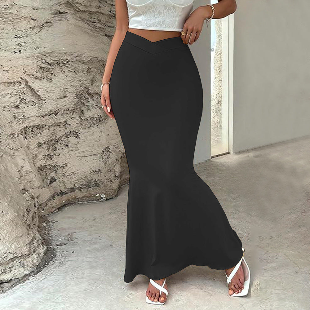 European and American sexy design waist slimming hip hugging skirt