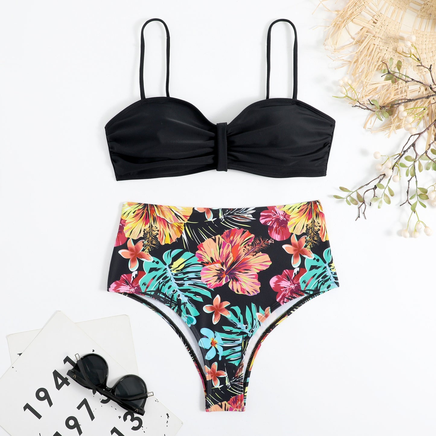 New European and American High Waist Split Bikini Sexy