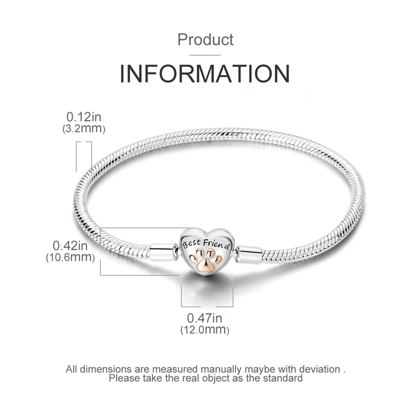 White copper plated 925 silver Best Friend