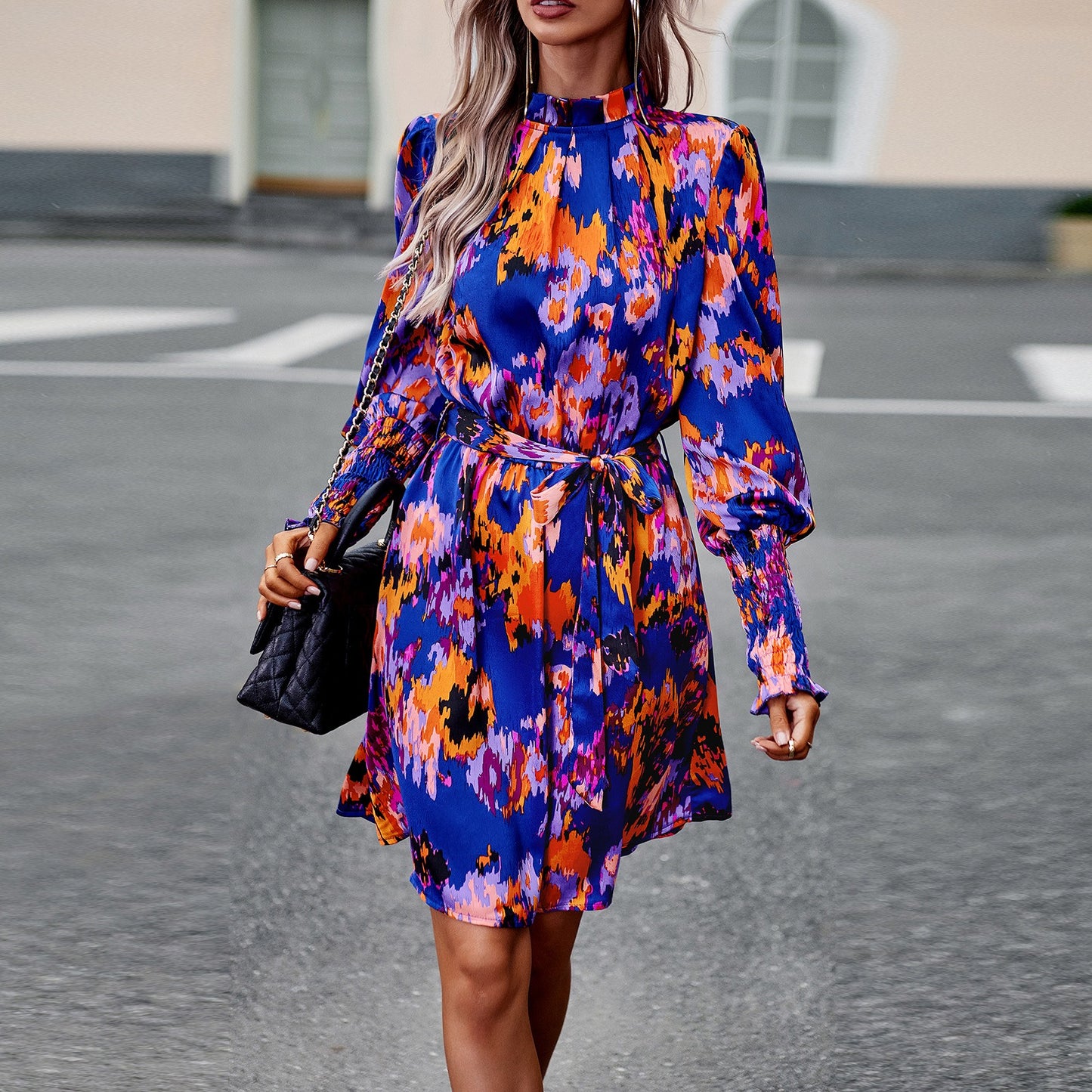 Printed Dress Autumn Elegant Long