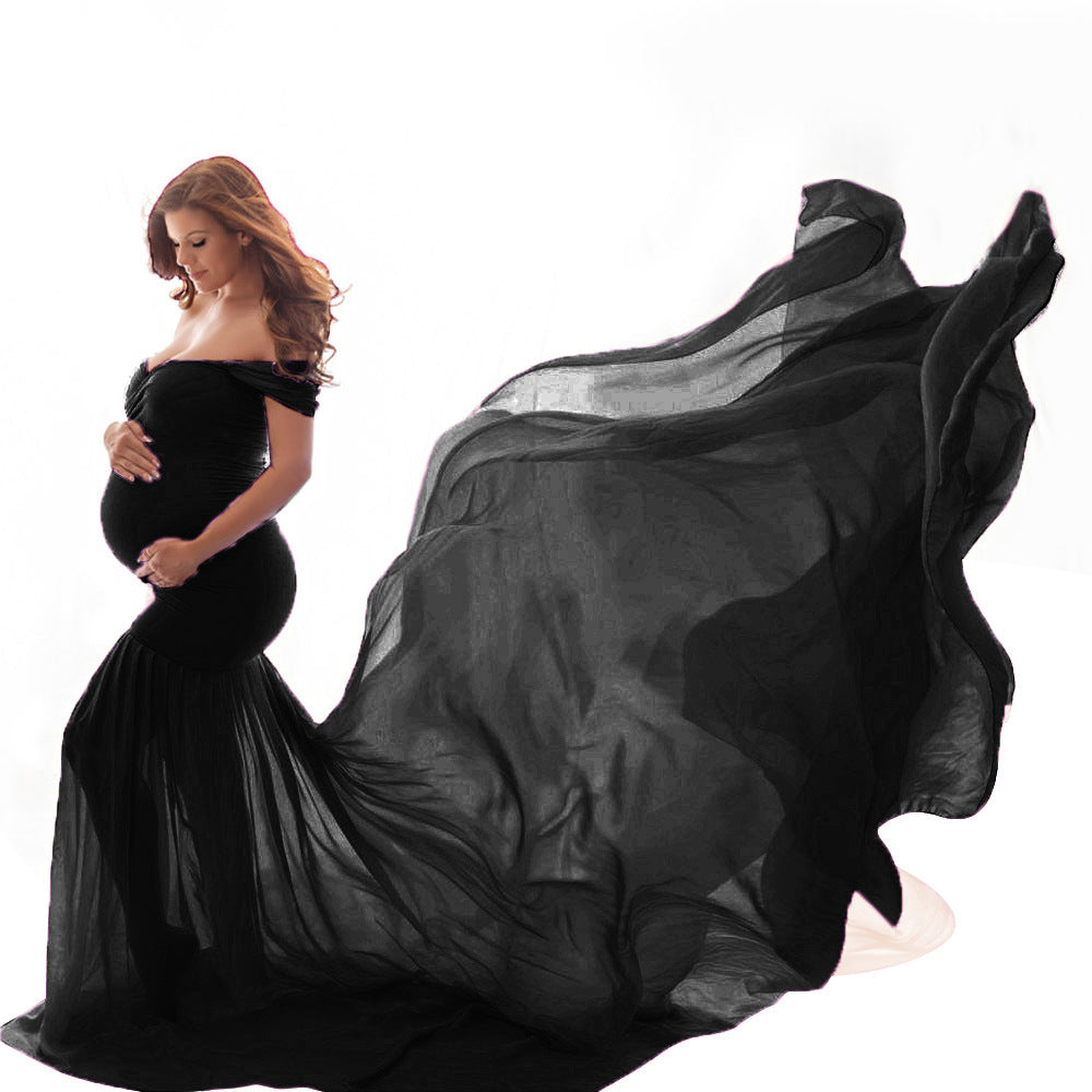 Pregnant Fluttering Tail Fluttering Sleeves Dress Long Dress Photography Dress