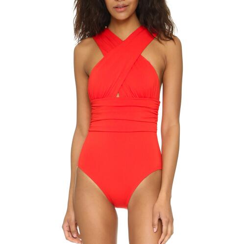 Black Red Sexy Cross Halter Women Swimwear
