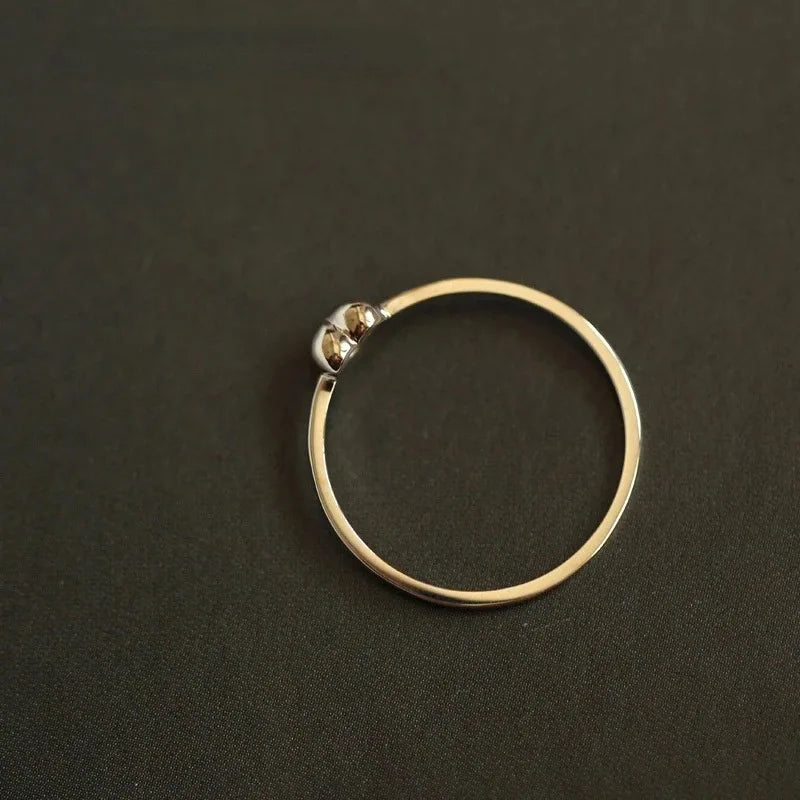 925 Sterling Silver Plated 14K Ring for Girl Simple and Versatile Fine Jewelry