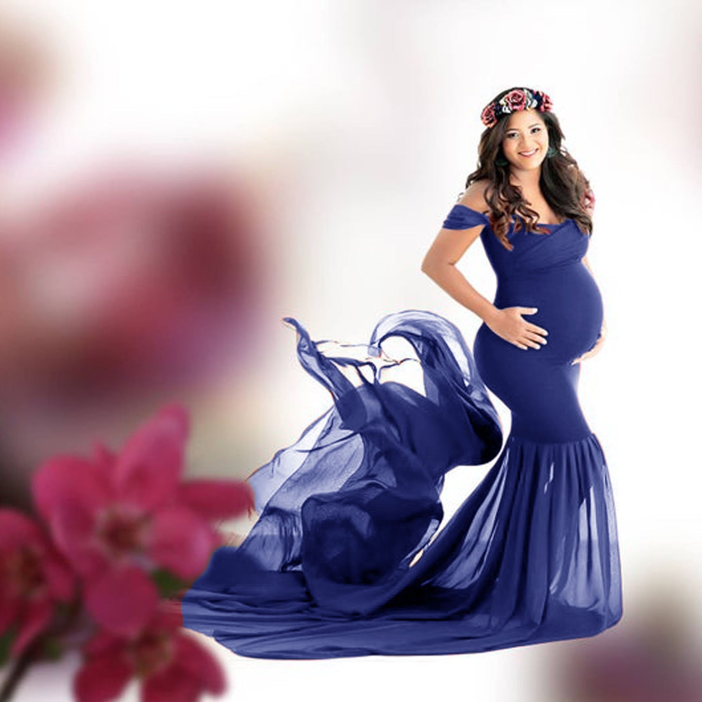 Pregnant Fluttering Tail Fluttering Sleeves Dress Long Dress Photography Dress