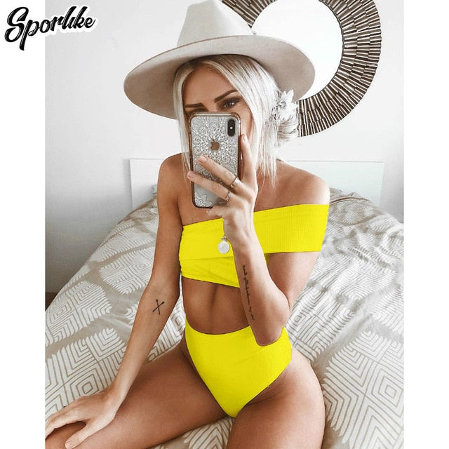 New Solid Swimwear Women Swimsuit Push Up Bathing Suits Beach