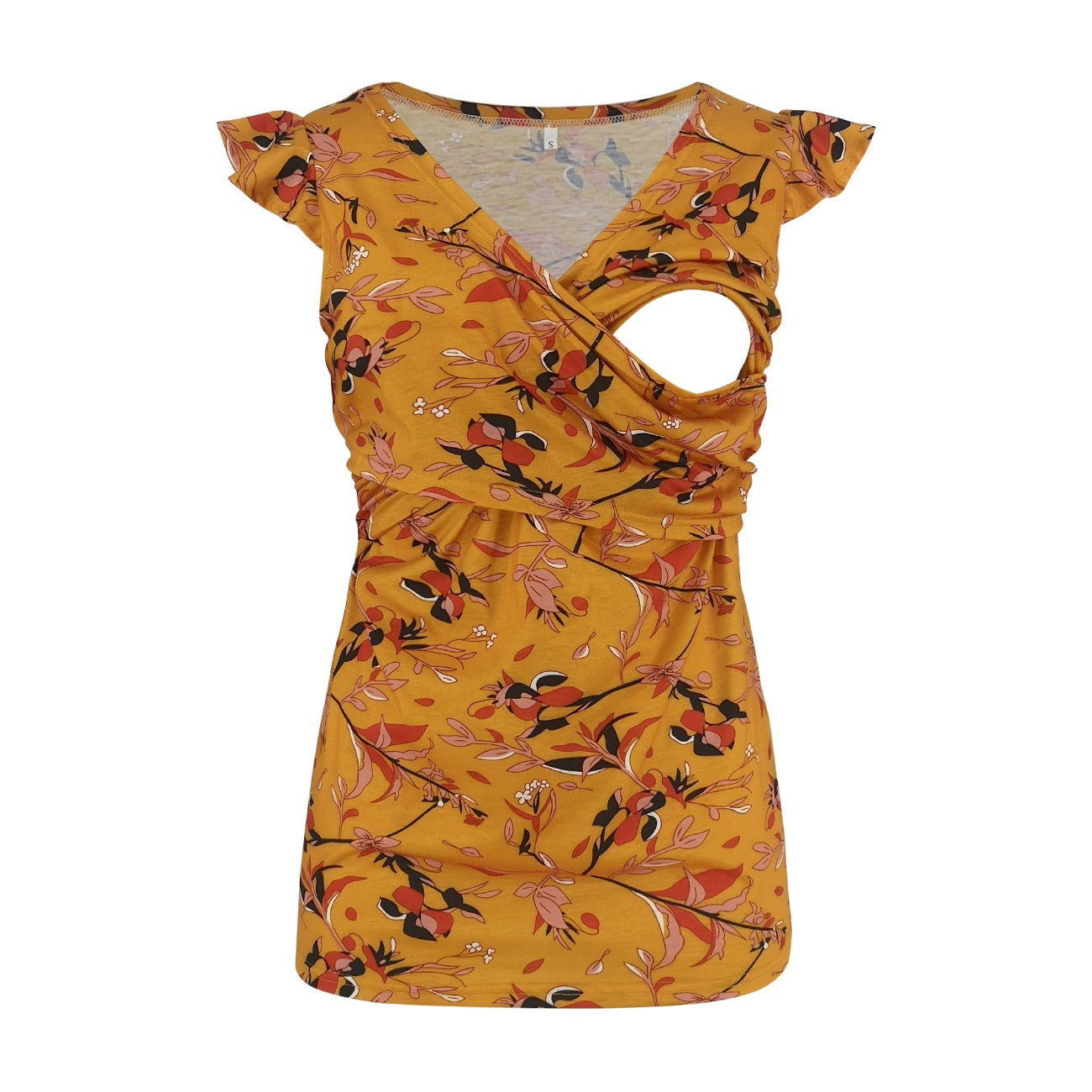 Pregnant women's fashionable printed deep V-neck