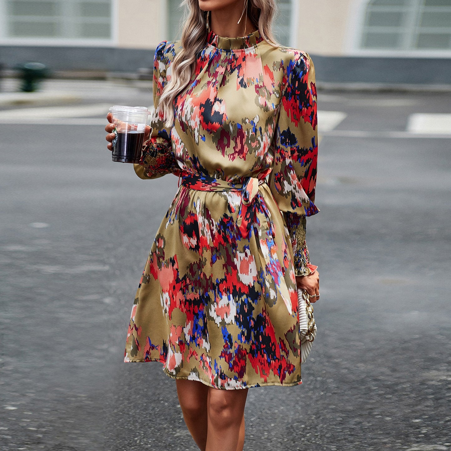 Printed Dress Autumn Elegant Long