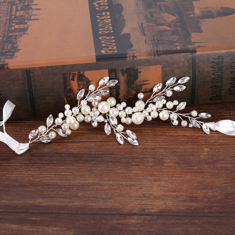 Tiara For Bride Hair Accessories Handmade /Pearl Bracelet Women Jewelry
