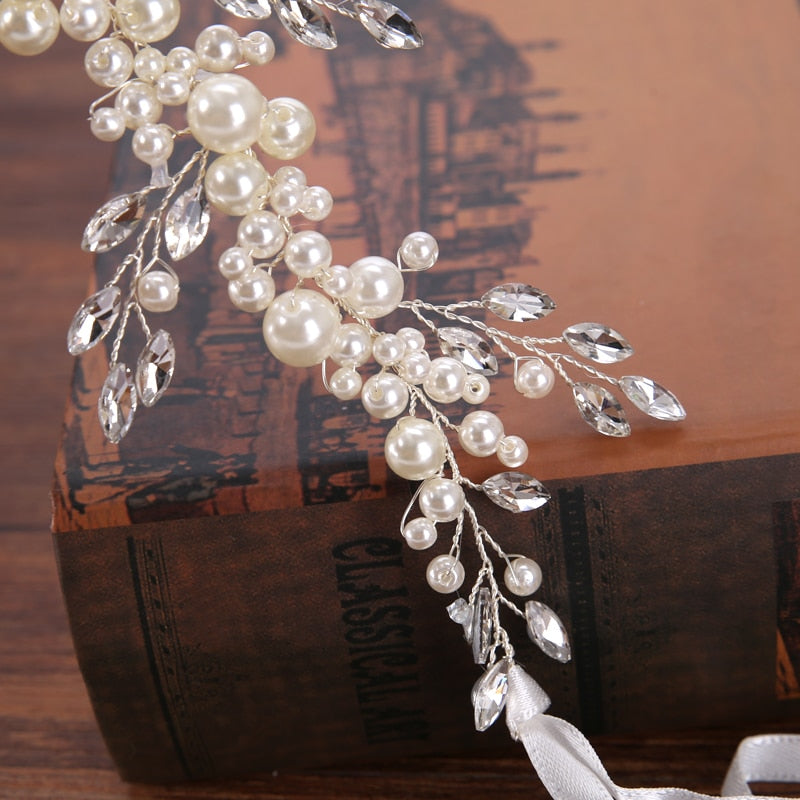 Tiara For Bride Hair Accessories Handmade /Pearl Bracelet Women Jewelry