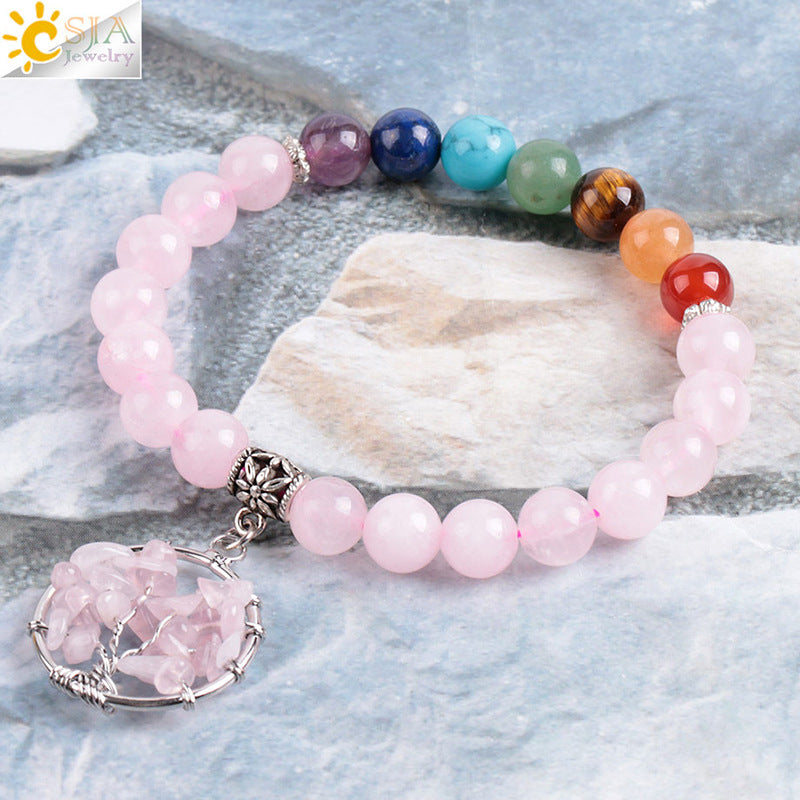 Bracelet pure handmade tree of life with pendant jewelry