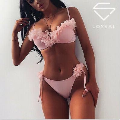 Sexy Bikini Set Two-Pieces Ruffles Push Up