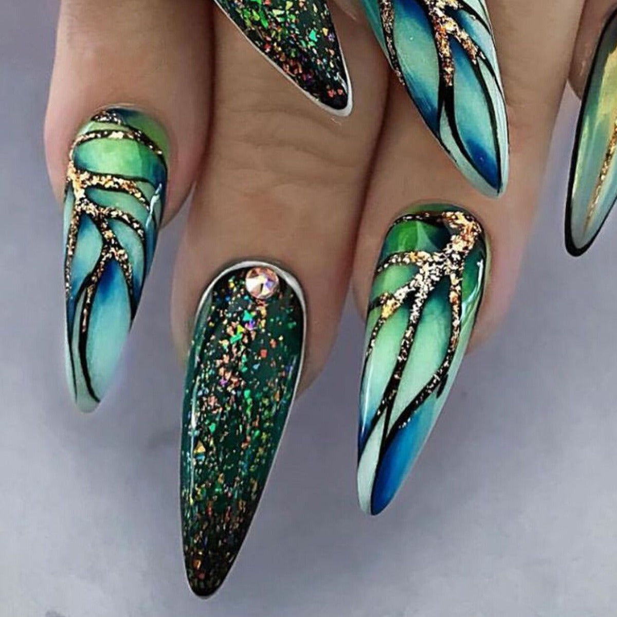 Nail Art Almond Press on