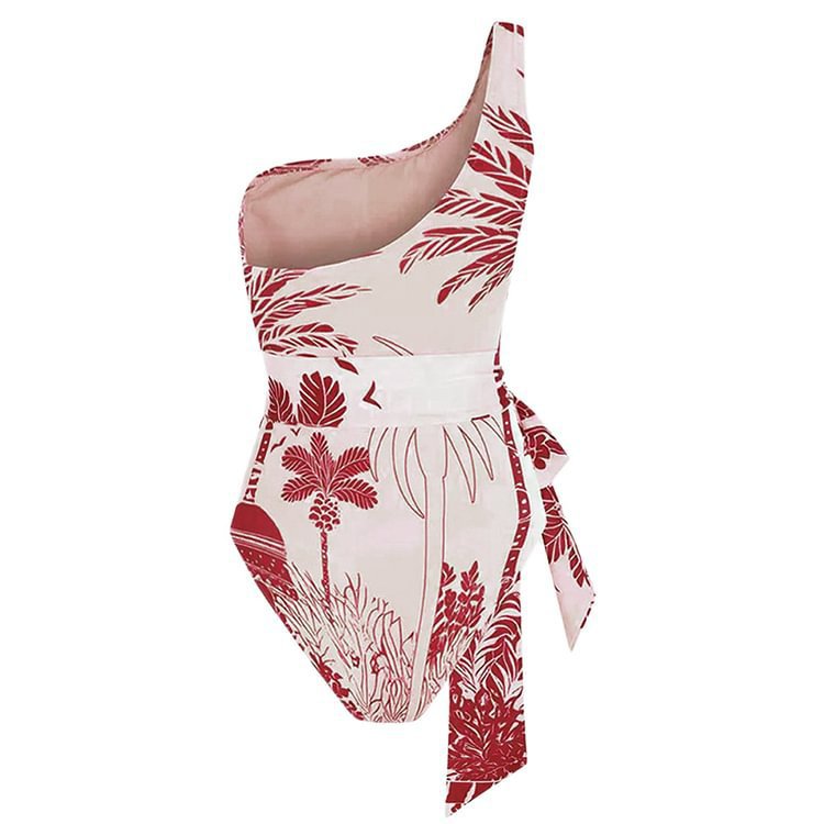 Women's Sexy Tree Bowknot One Piece Swimwear