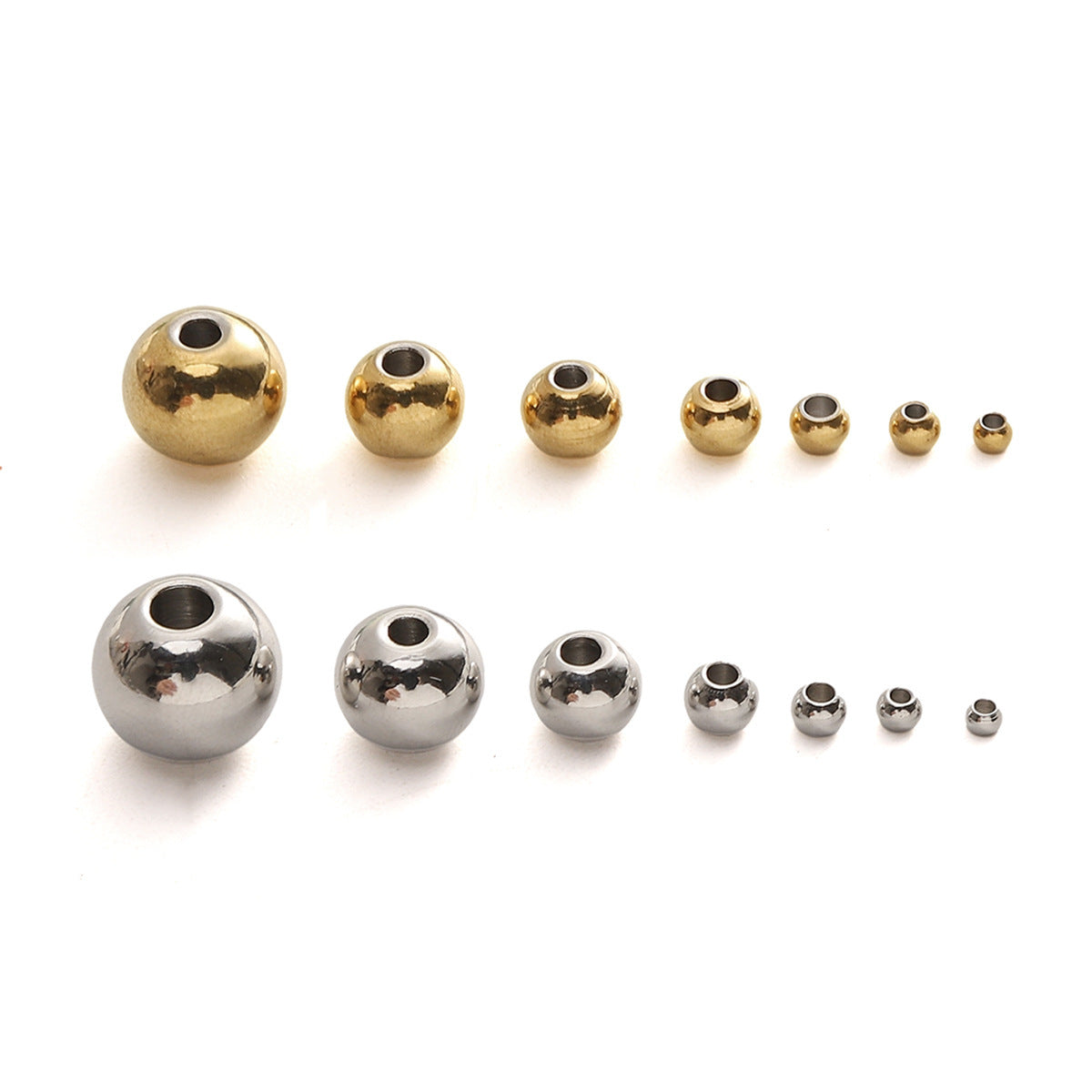 10 PCS/Package 20 PCS/Package Diameter 10mm Diameter 4mm Diameter 8mm 201 Stainless Steel Geometric Beads