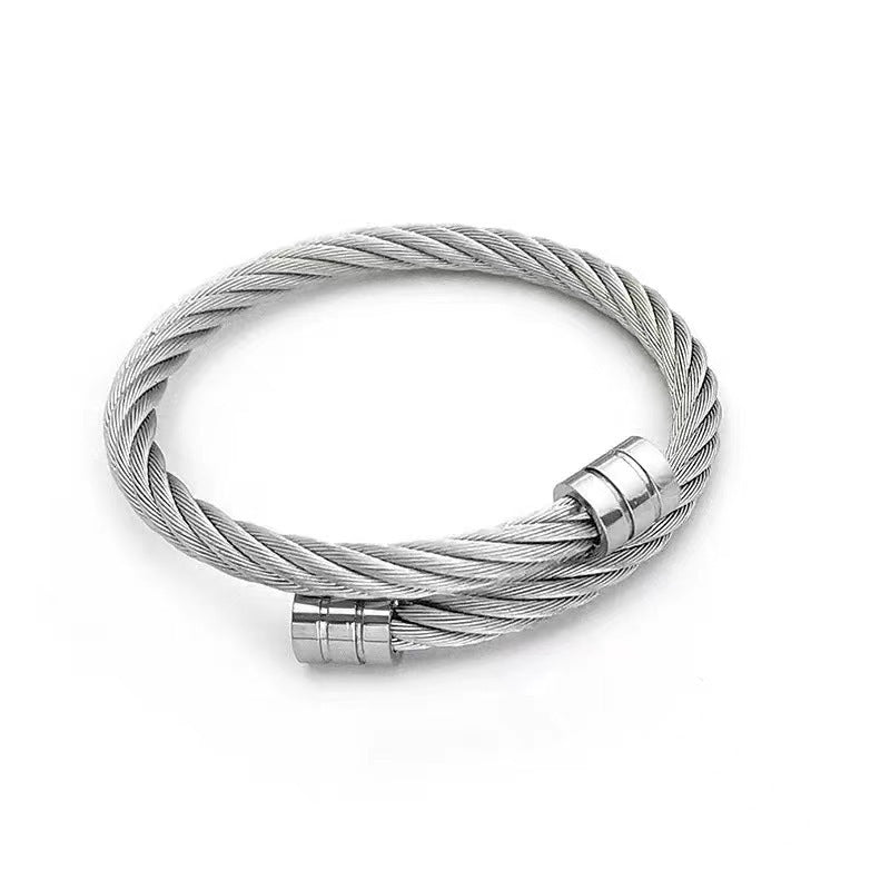 Titanium steel plating unisex bangle