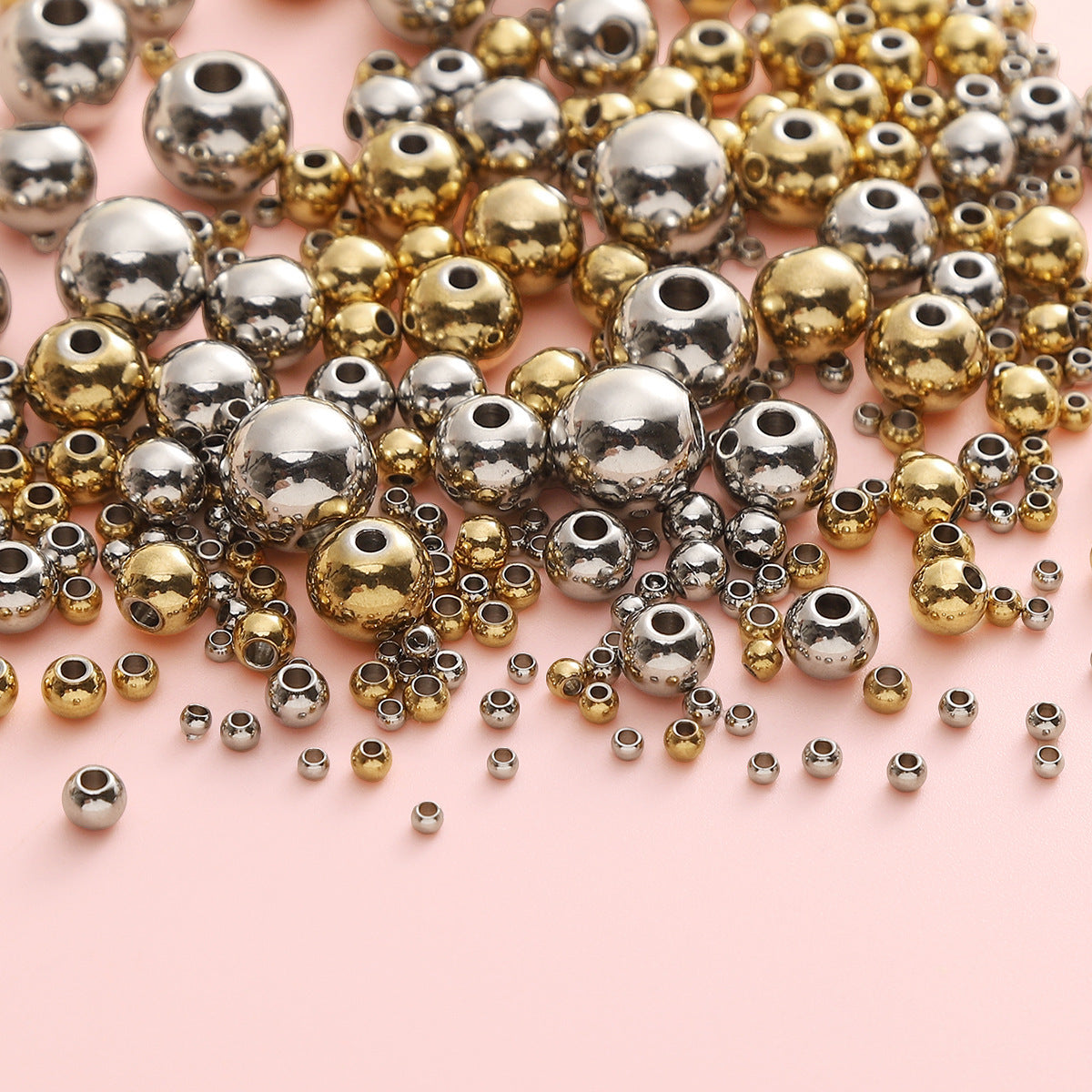 10 PCS/Package 20 PCS/Package Diameter 10mm Diameter 4mm Diameter 8mm 201 Stainless Steel Geometric Beads