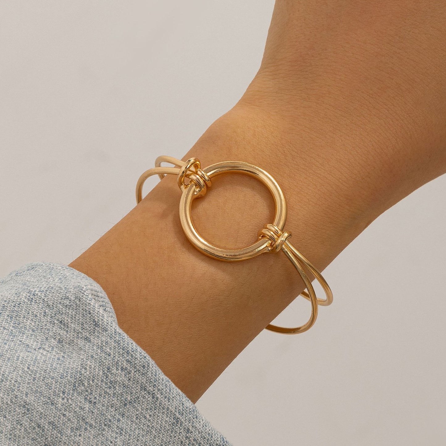 Simple Style Solid Color Metal Iron Bangles