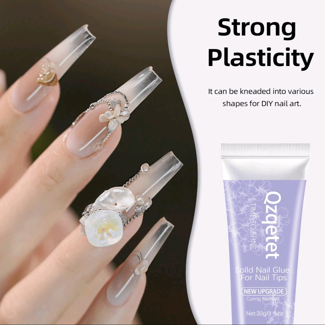 Gel de pegamento de uñas sólido para uñas postizas, lámpara UV/LED