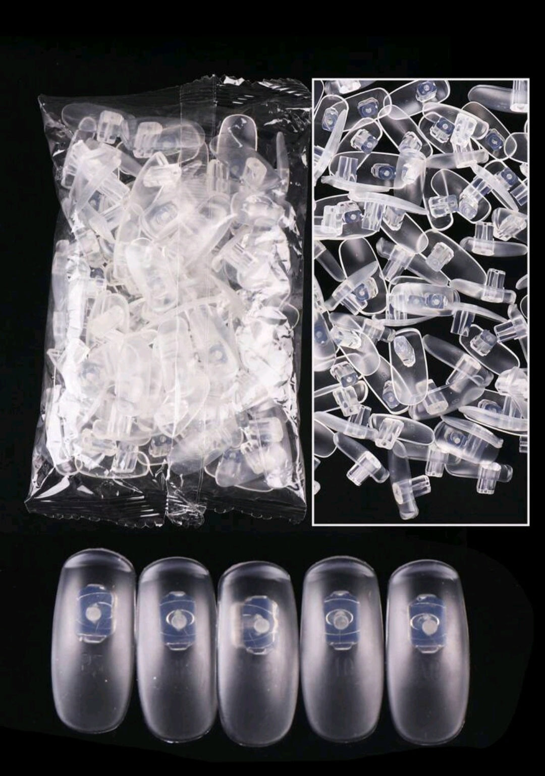 100 Pieces Clear False Nail Tips for Professional Training