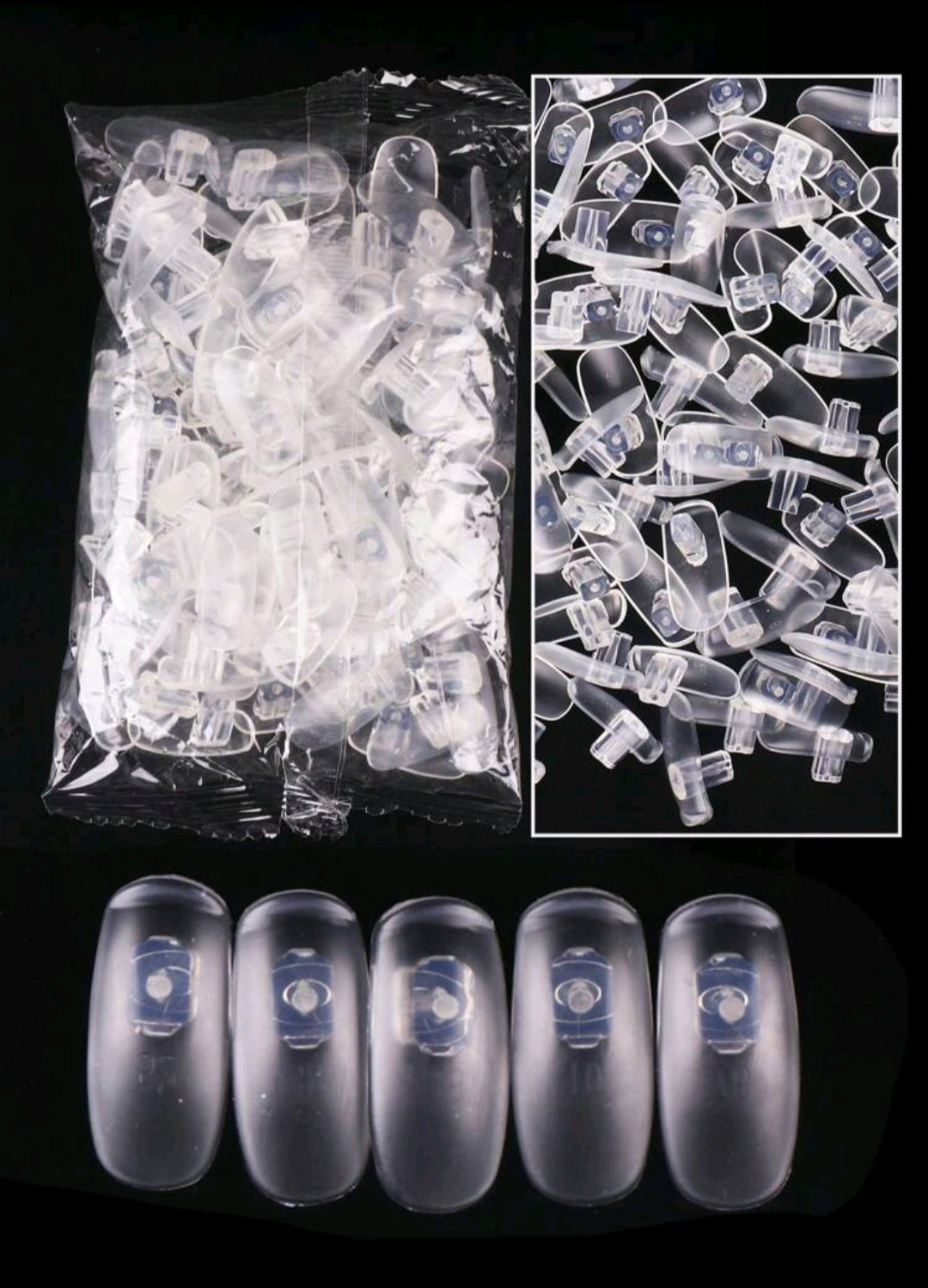 100 Pieces Clear False Nail Tips for Professional Training