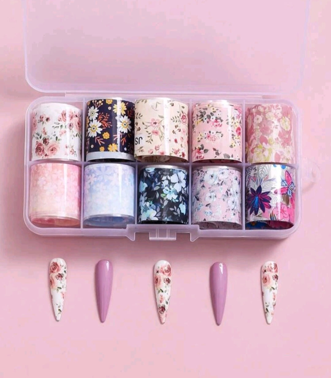 10 pcs nail art transfer foil