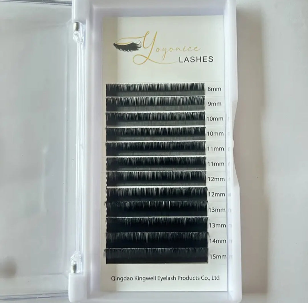 Extensiones De Pestañas Individuales De La Mejor Calidad Mezcla De 8-15mm Pelo De Fibra De Seda Coreana Volumen Lashes