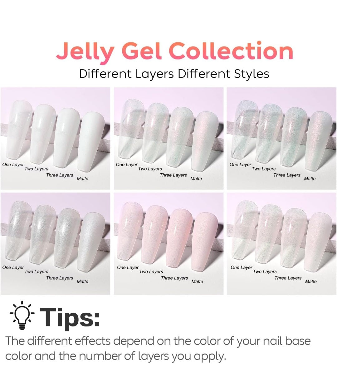 AIMEILI 4 in 1 Nail Gel Rubber Base Coat UV LED Clear Glitter Gel Nail Polish No Hema
