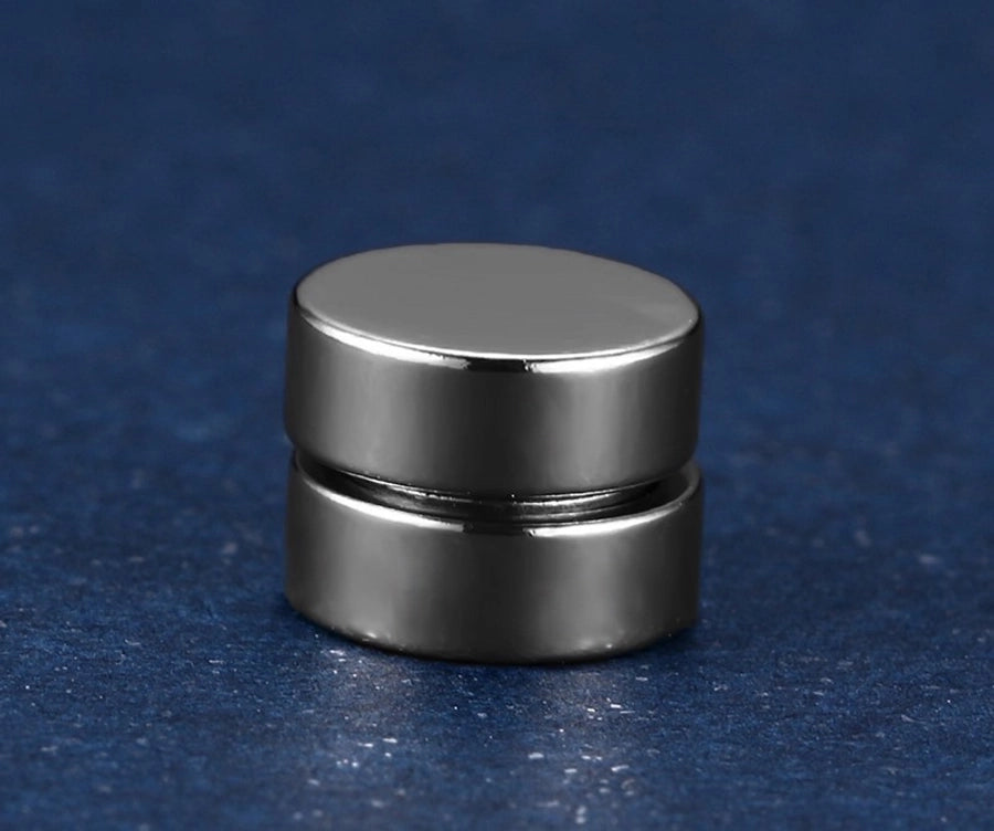 1 pair simple style round titanium steel plating men's ear clips