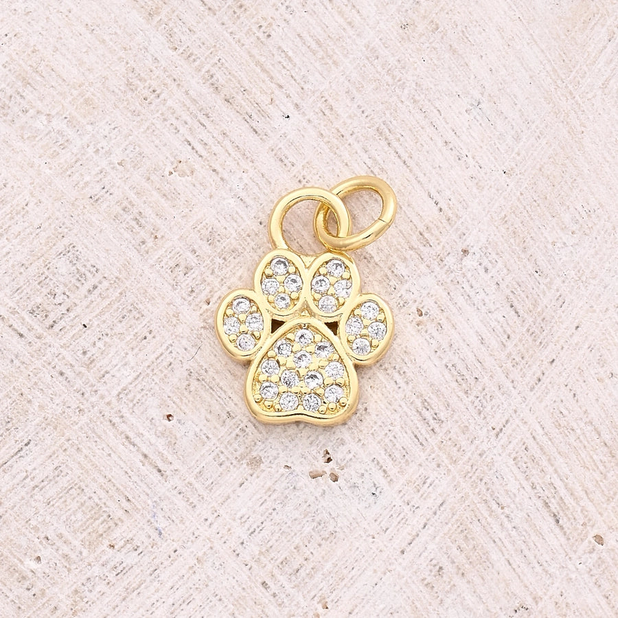 1 Pc/Package 14x10mm 18x16mm 22x20mm 3mm 5x3mm Copper Zircon 18K Gold Plated Round Paw Print Footprint Polished Pendant Jewelry Accessories