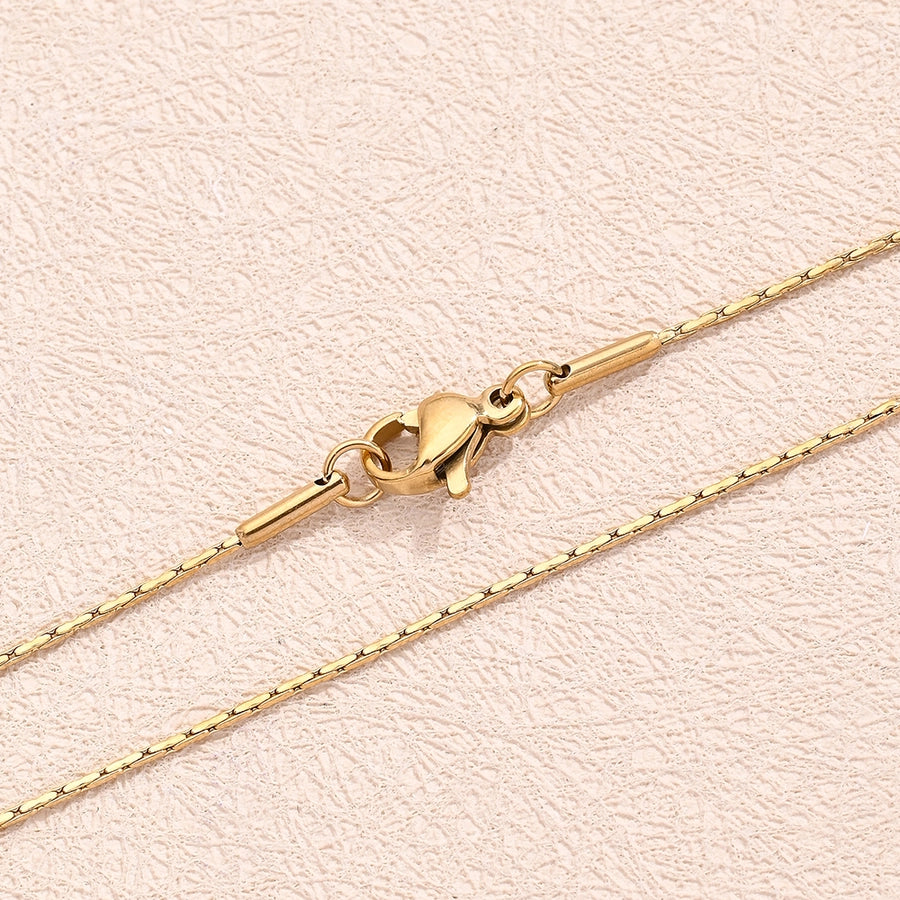 Stainless Steel 18K Gold Plated Cross Hammer round Chain Cross Hammer Square Chain Polished Jewelry Accessories