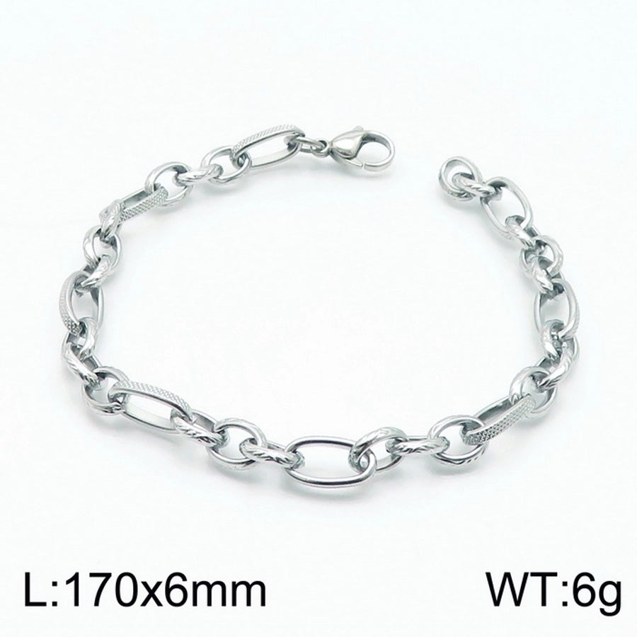 Stainless Steel 18K Gold Plated Basic Simple Style Solid Color Bracelets
