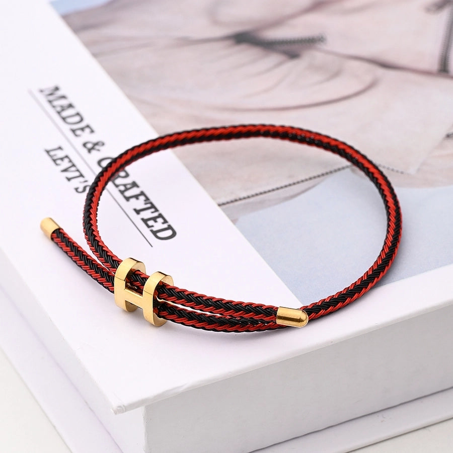 Casual Modern Style Simple Style Letter Colorful Solid Color 18K Gold Plated Stainless Steel wristband