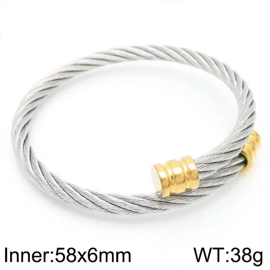Stainless Steel 18K Gold Plated Men's Bangle