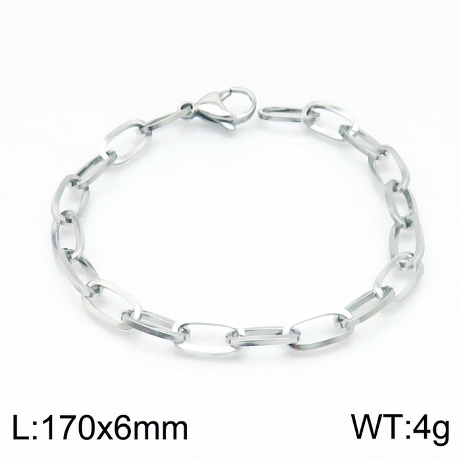 Stainless Steel 18K Gold Plated Basic Simple Style Solid Color Bracelets