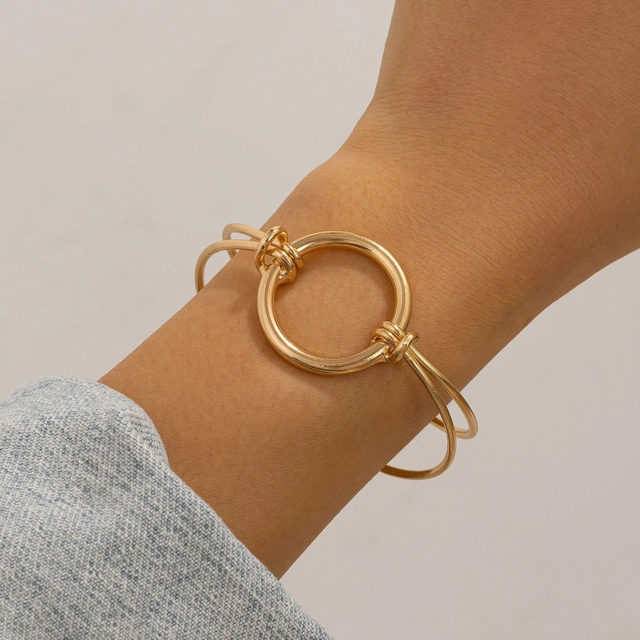 Simple Style Solid Color Metal Iron Bangles