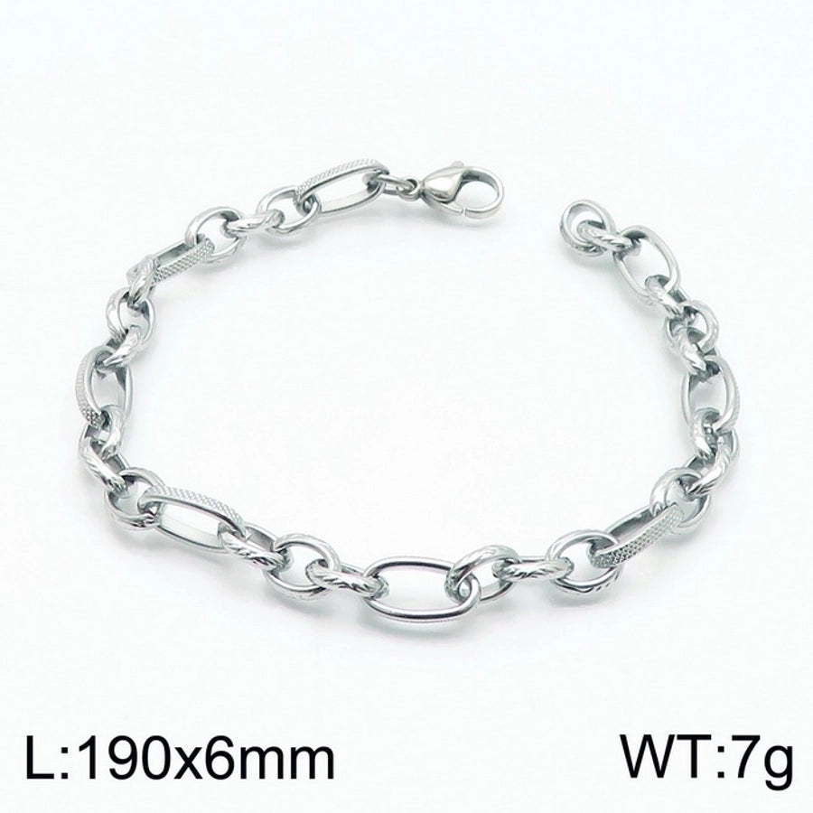 Stainless Steel 18K Gold Plated Basic Simple Style Solid Color Bracelets
