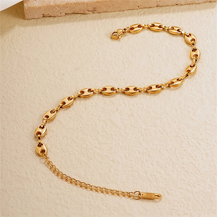 Stainless Steel K Gold Plated Rhodium Plated Plating Solid Color Bracelets