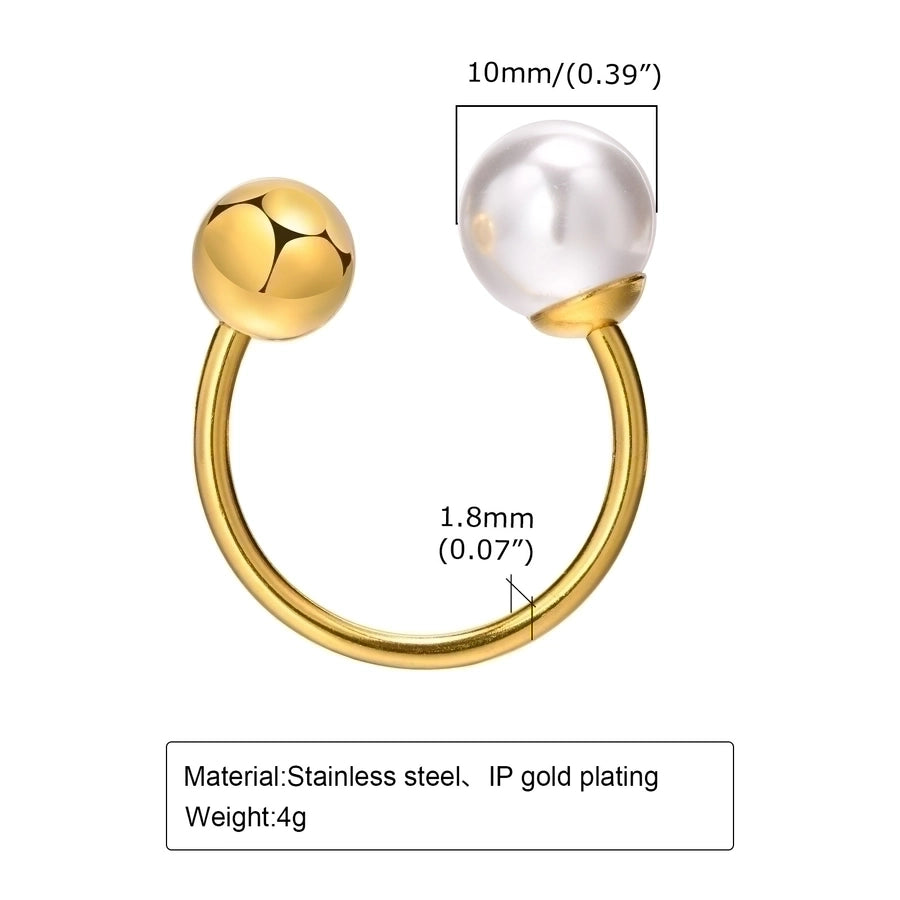 18K Gold Plated Pearls Open Ring