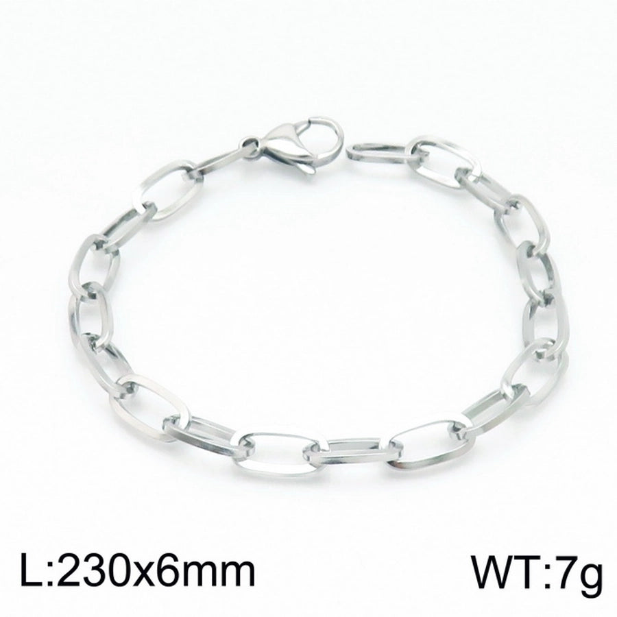 Stainless Steel 18K Gold Plated Basic Simple Style Solid Color Bracelets